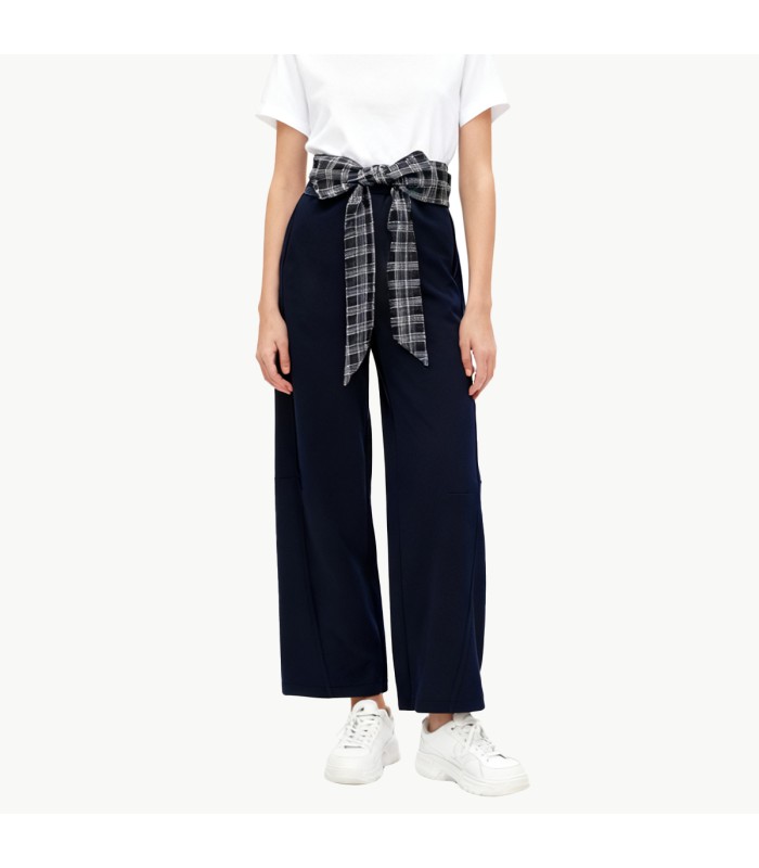 High Waisted Elastic Waist Fleece Lined Casual Pants