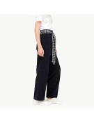 High Waisted Elastic Waist Fleece Lined Casual Pants