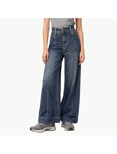 Fleece lined Wide Leg Jeans