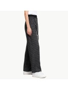 Casual Striped Fleece Lined Wide Leg Pants