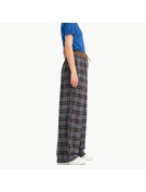 Plaid Fleece Lined Wide Leg Pants