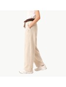 Color Blocked Fleece Lined Wide Leg Casual Pants