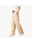 Color Blocked Fleece Lined Wide Leg Casual Pants