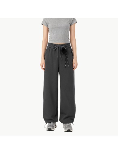 Solid Color Fleece Lined Casual Sweatpants