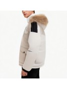 Down Jacket with Fluffy Fur Collar
