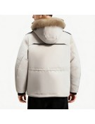 Down Jacket with Fluffy Fur Collar