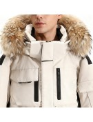 Down Jacket with Fluffy Fur Collar