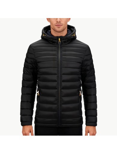 Men's Solid Color Hooded Down Jacket