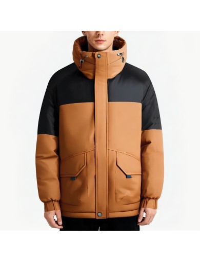 Men's Casual Color Blocked Down Jacket
