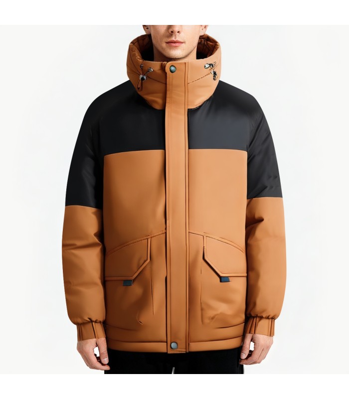 Men's Casual Color Blocked Down Jacket