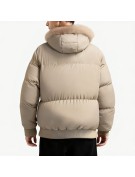 Hooded Down Jacket with Fur Collar