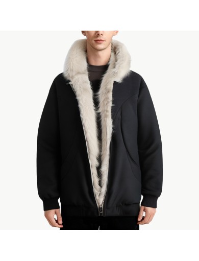 Fluffy Hooded Down Jacket