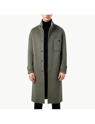 Stand Up Collar Double Faced Wool Coat