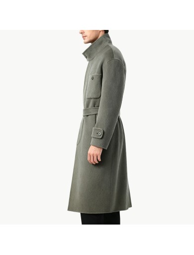 Stand Up Collar Double Faced Wool Coat