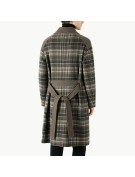 Double Breasted Plaid Men's Overcoat
