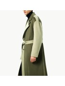 Men's Color Blocked Pure Wool Coat