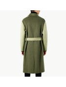 Men's Color Blocked Pure Wool Coat