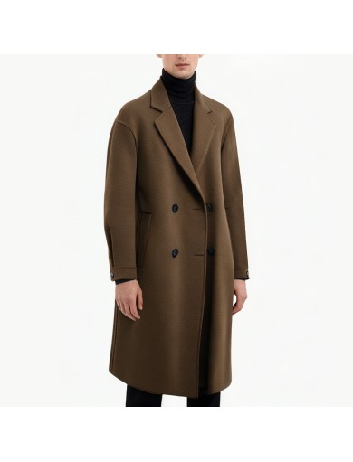 Double Faced Wool Double Breasted Men's Overcoat