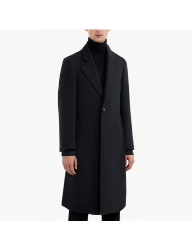 Long Double Faced Wool Men's Overcoat