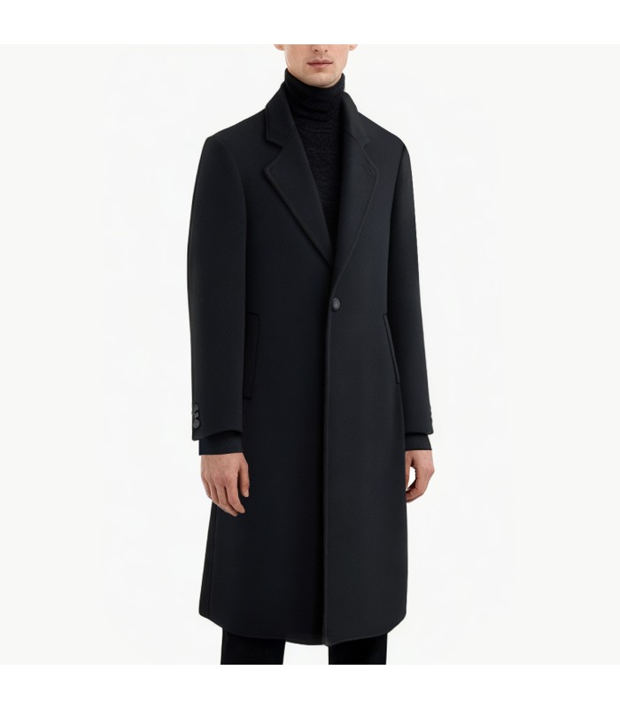 Long Double Faced Wool Men's Overcoat