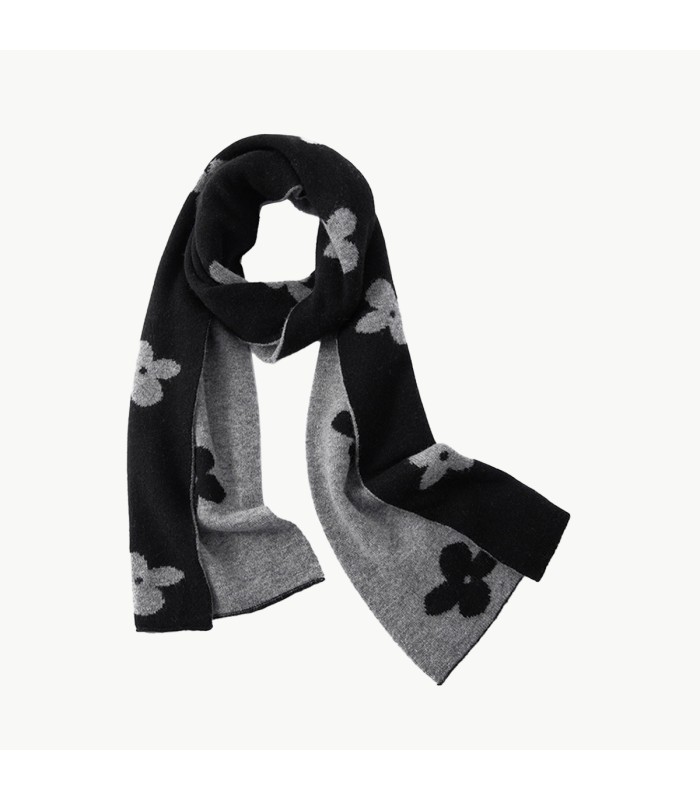 Double Sided Floral Cashmere Scarf