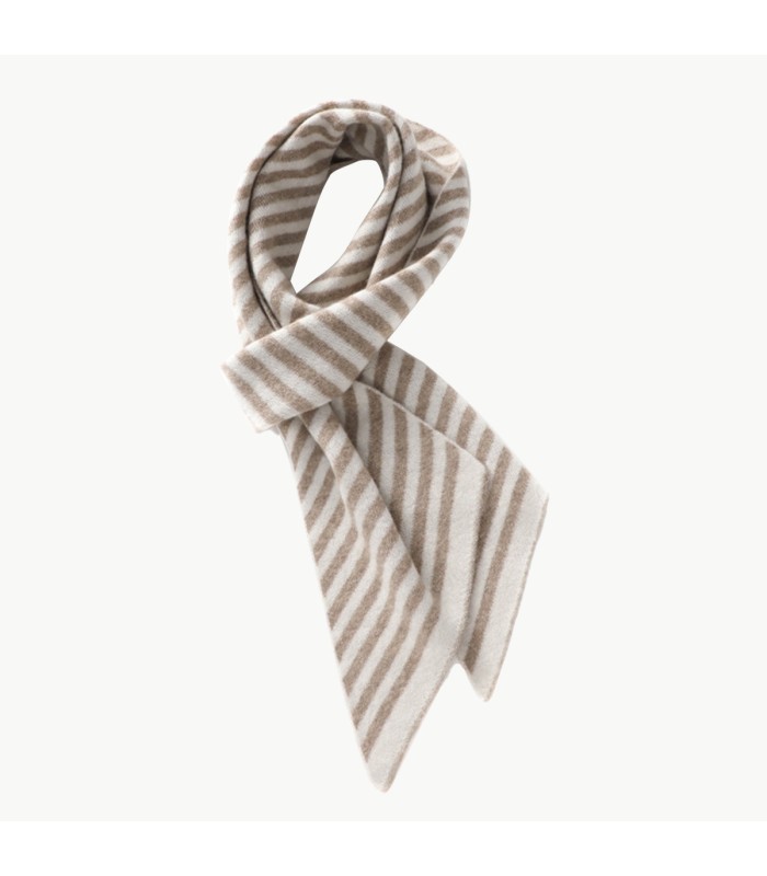 Versatile Knitted Striped Scarf