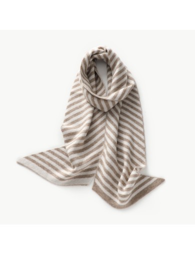 Versatile Knitted Striped Scarf