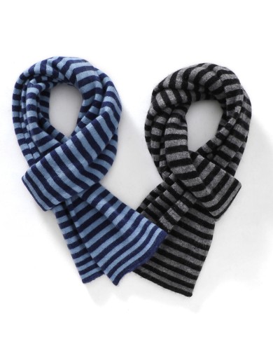 Striped Color Blocked Women's Cashmere Scarf