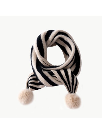 100% Pure Cashmere Color Blocked Striped Scarf