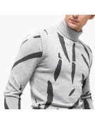 Men's Color Blocked Turtleneck Sweater