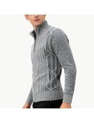 Zippered Stand Collar Casual Sweater