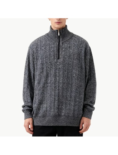 Dark Grey Half Zipper Sweater
