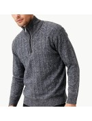 Dark Grey Half Zipper Sweater