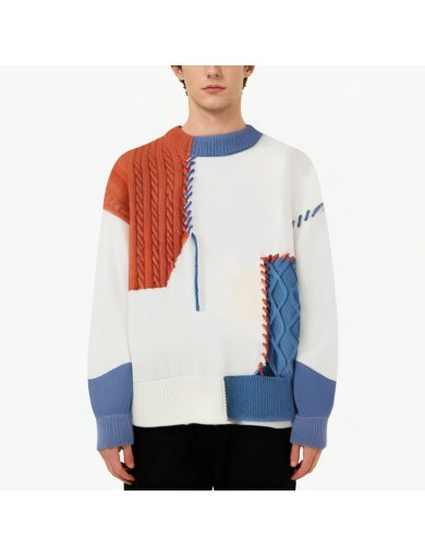 Color Blocked Knit Men's Sweater