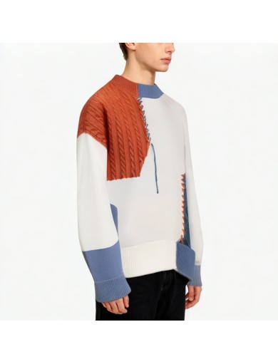 Color Blocked Knit Men's Sweater