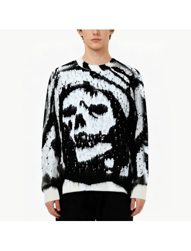 Skull Pattern Mohair Sweater