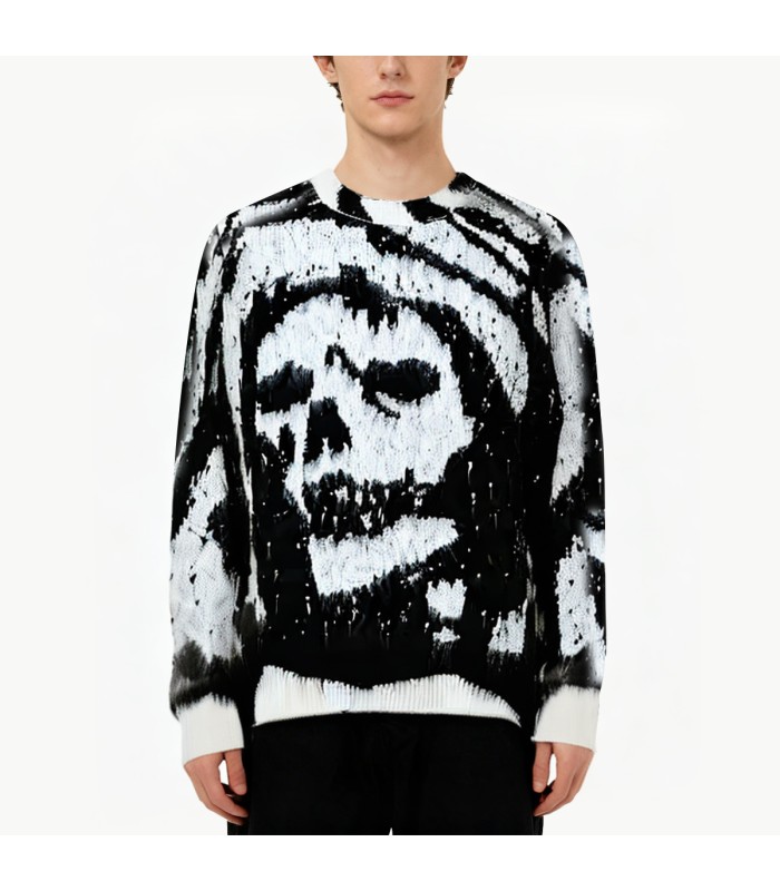 Skull Pattern Mohair Sweater