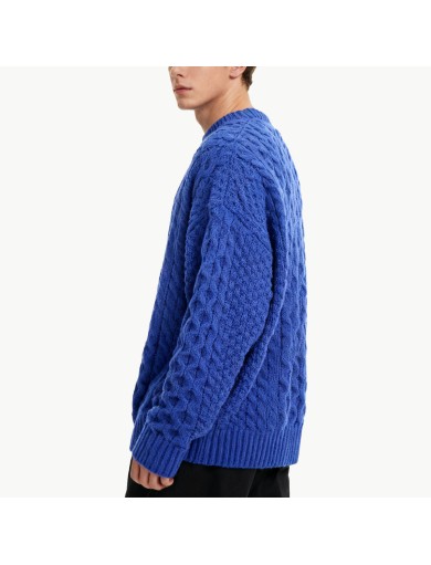 Casual Solid Color Cable Knit Men's Sweater