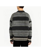 Color Blocked Striped Cotton Blend Sweater