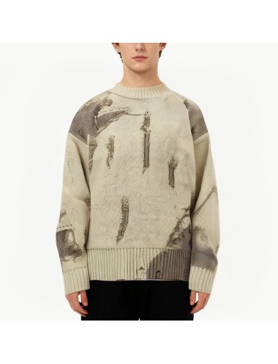 Distressed Knit Men's Sweater