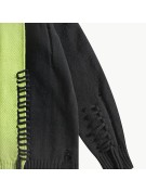 Irregularly Patchwork Cotton Blend Sweater