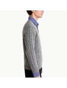 Men's Faux Two Piece Collared Sweater