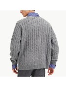 Men's Faux Two Piece Collared Sweater