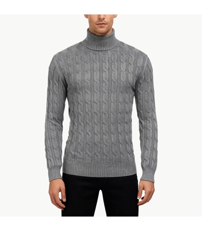 Casual Twisted Knit Turtleneck Sweater