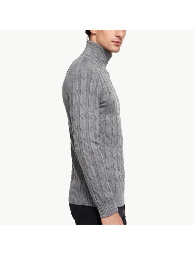 Casual Twisted Knit Turtleneck Sweater