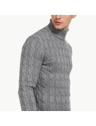 Casual Twisted Knit Turtleneck Sweater