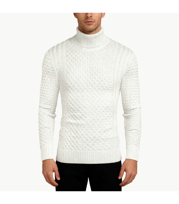 Men's High Neck Thick Knit Sweater