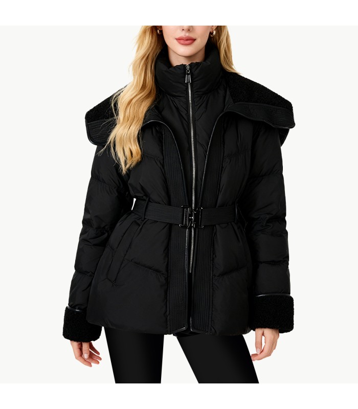 Women's Down Jacket with Large Lapel