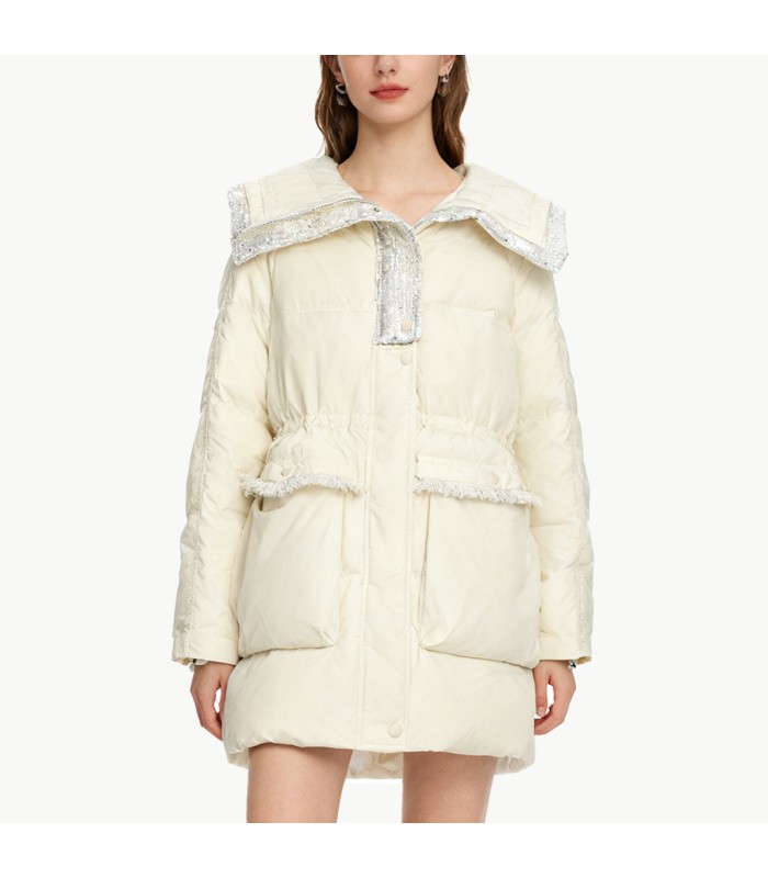 Loose Fitting White Duck Down Jacket