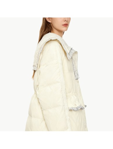 Loose Fitting White Duck Down Jacket